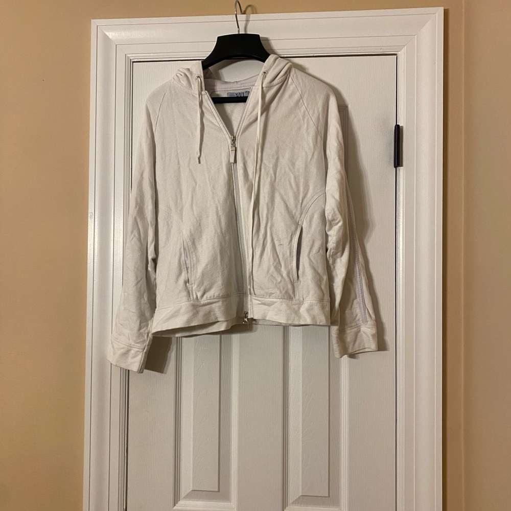 White Zip Up Hoodie